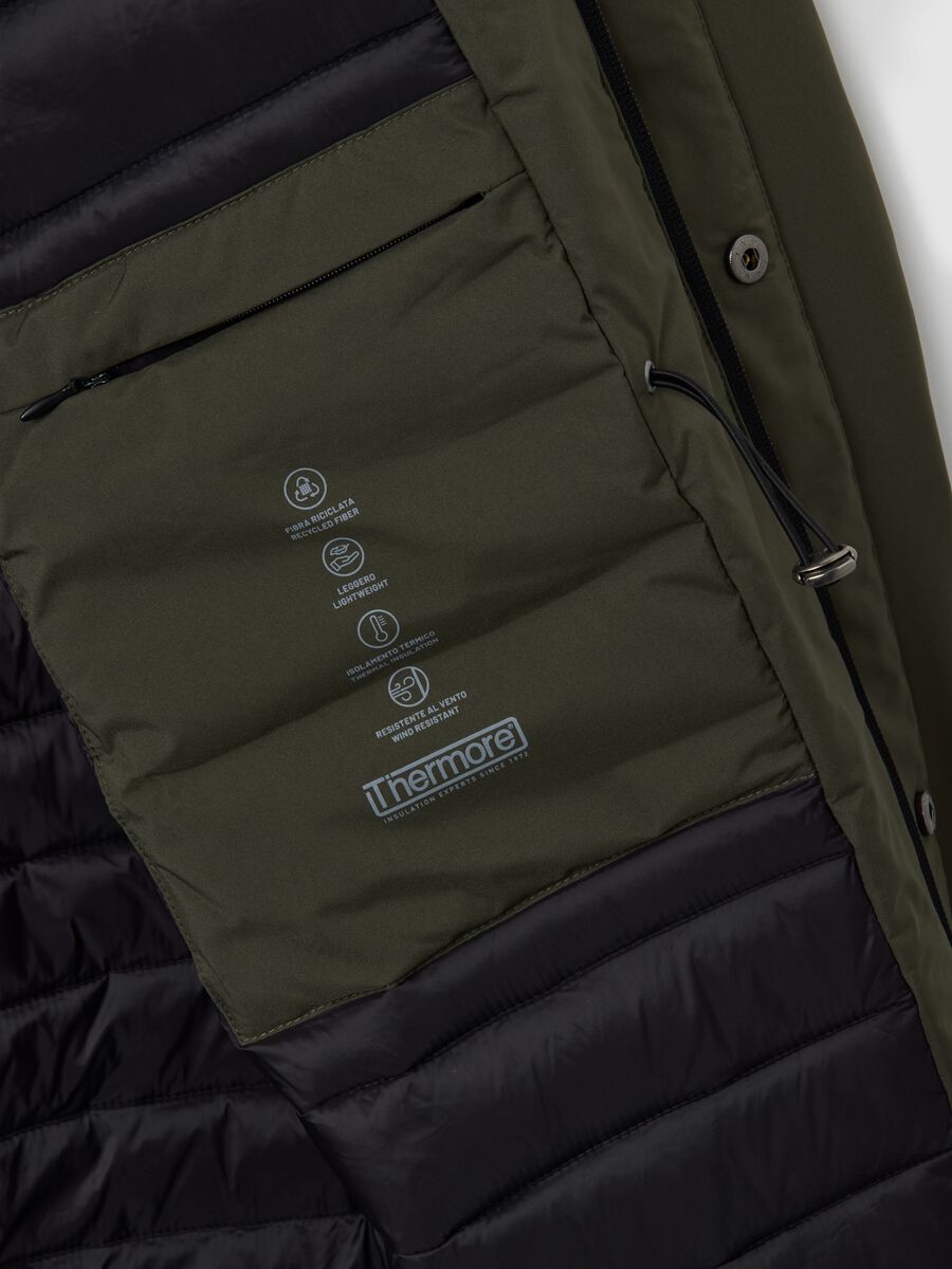 Green padded parka regular fit with hood and zip_6