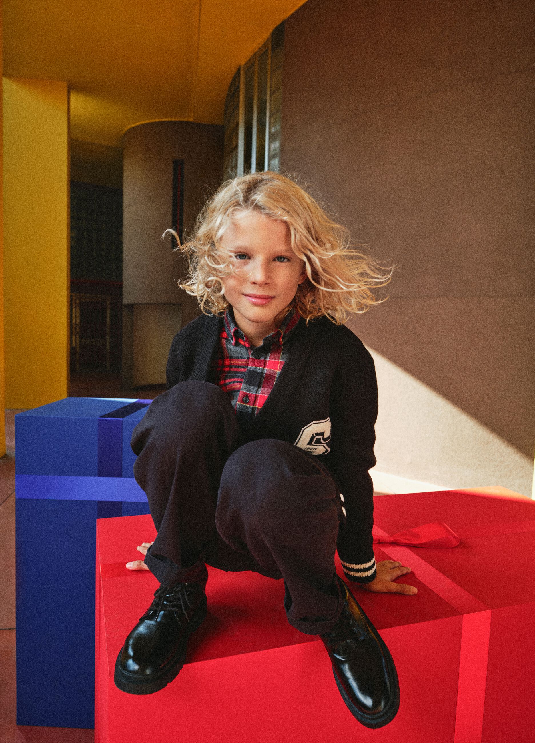 Multicolour Check Boys' Shirt in Pure Cotton Regular Fit