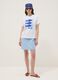 White 100% cotton T-shirt with front print_1