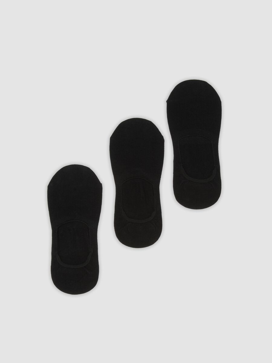 3-pack of black invisible socks in organic cotton jersey blend_0