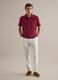 Red regular fit linen-cotton blend polo shirt_1