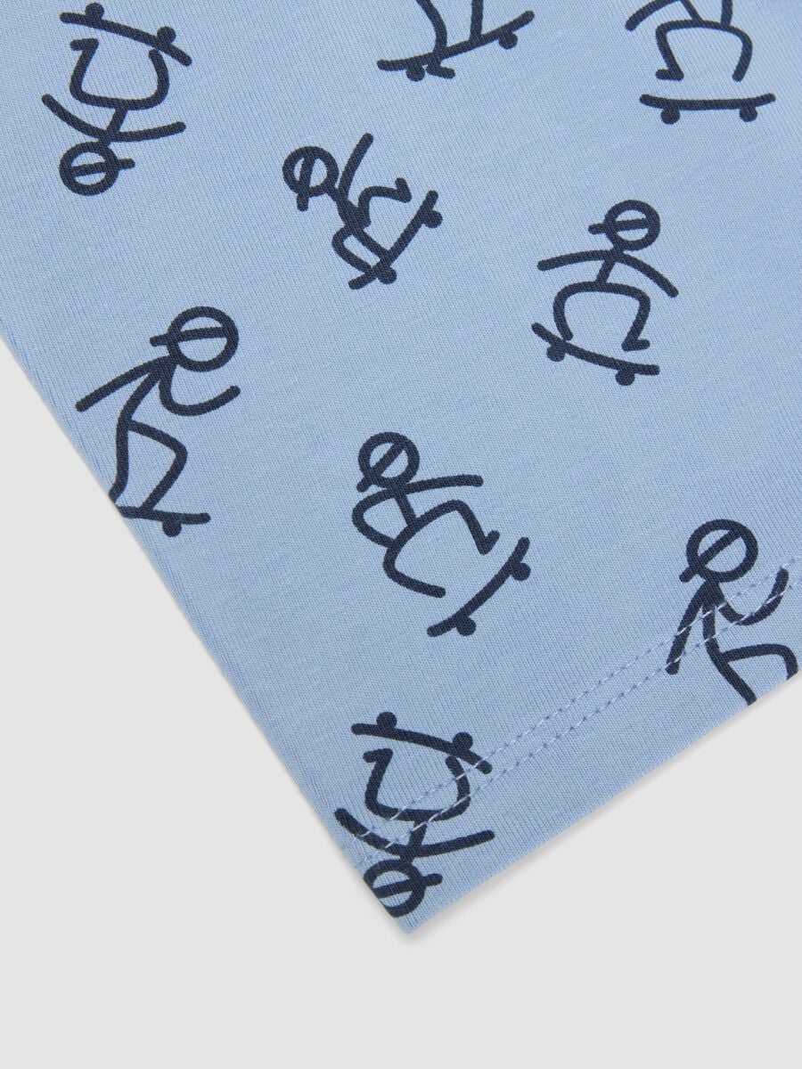 Boxer azzurro in cotone organico con stampa all over per bambino e ragazzo_2