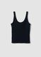 Blue fitted stretch-cotton vest top_4