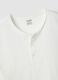 White pure cotton regular fit T-shirt with henley collar_5