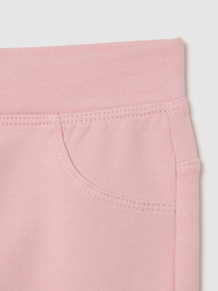 Slim fit pink treggings for girls in stretch cotton_2