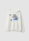 Sweatshirt branca oversized com capuz em puro algod&atilde;o com estampado do Stitch para rapariga_0