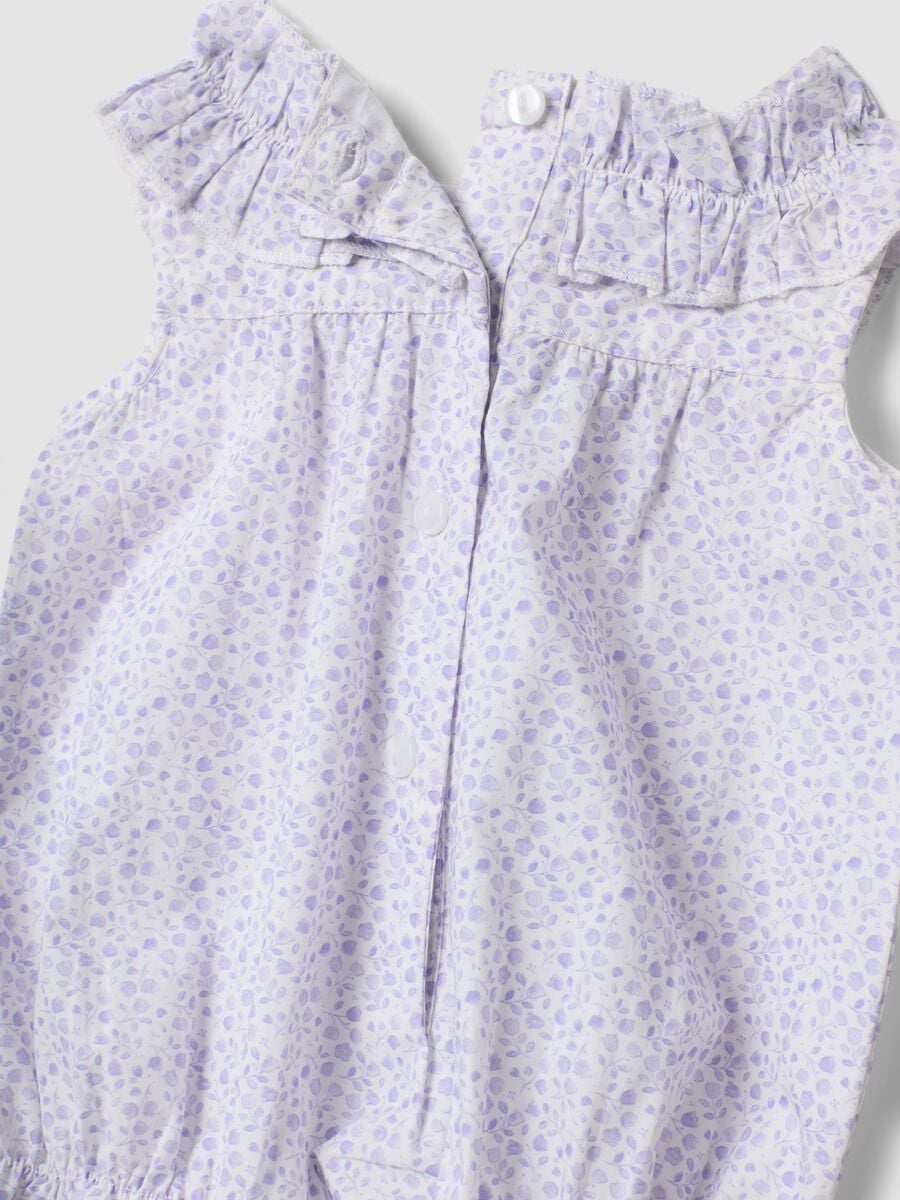 Purple pure cotton baby romper with classic collar_3