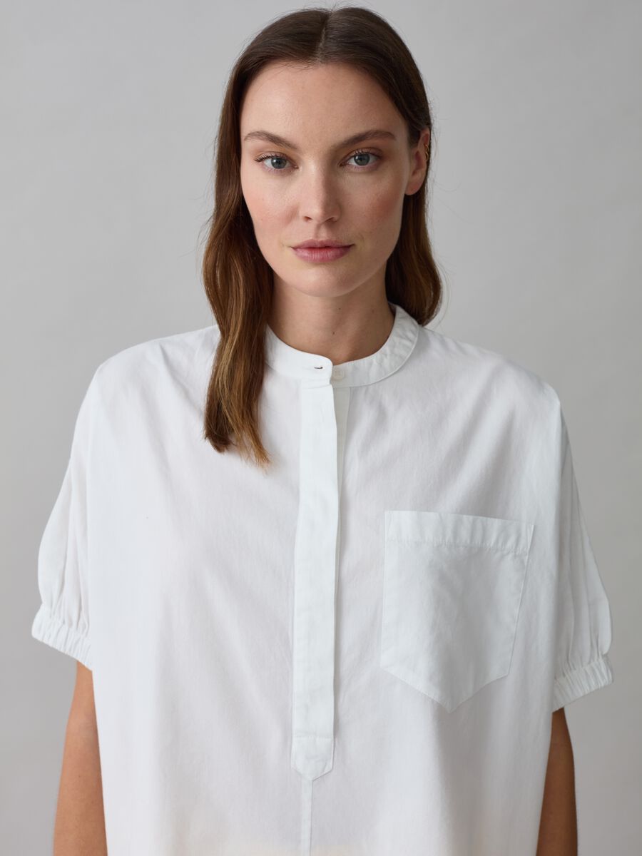 Poplin blouse with puff sleeves_2