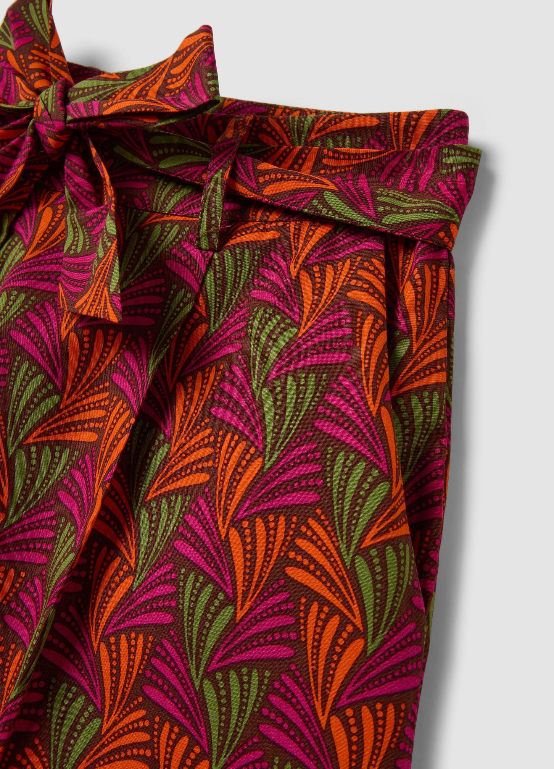 Rote Shorts aus reiner Baumwolle mit Print