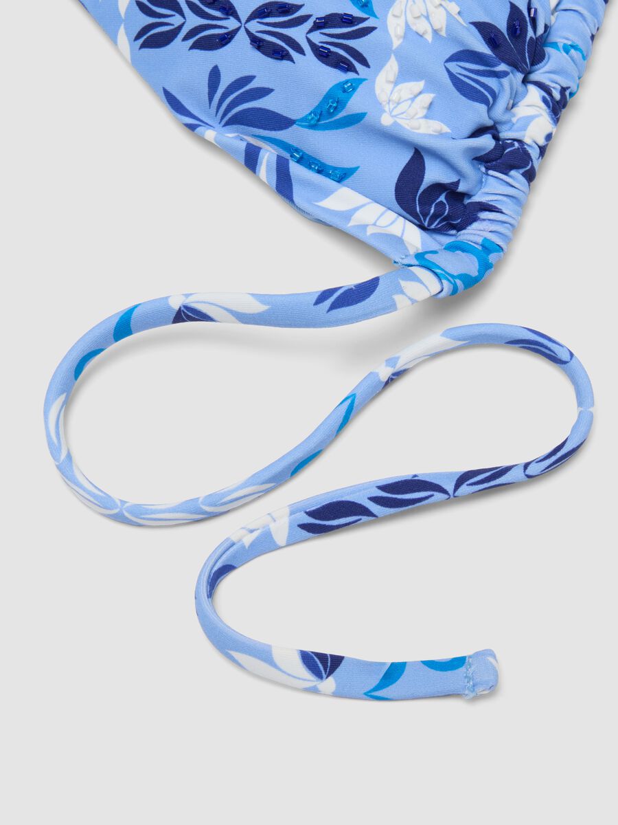 Light blue triangle bikini top in stretch fabric_5