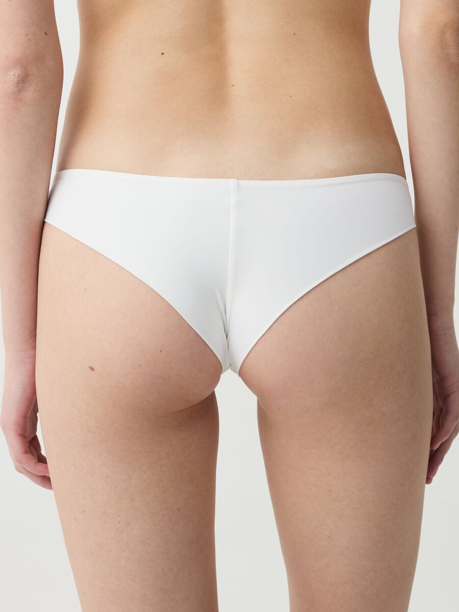 Microfibre Brazilian-cut briefs with lace on the front_2