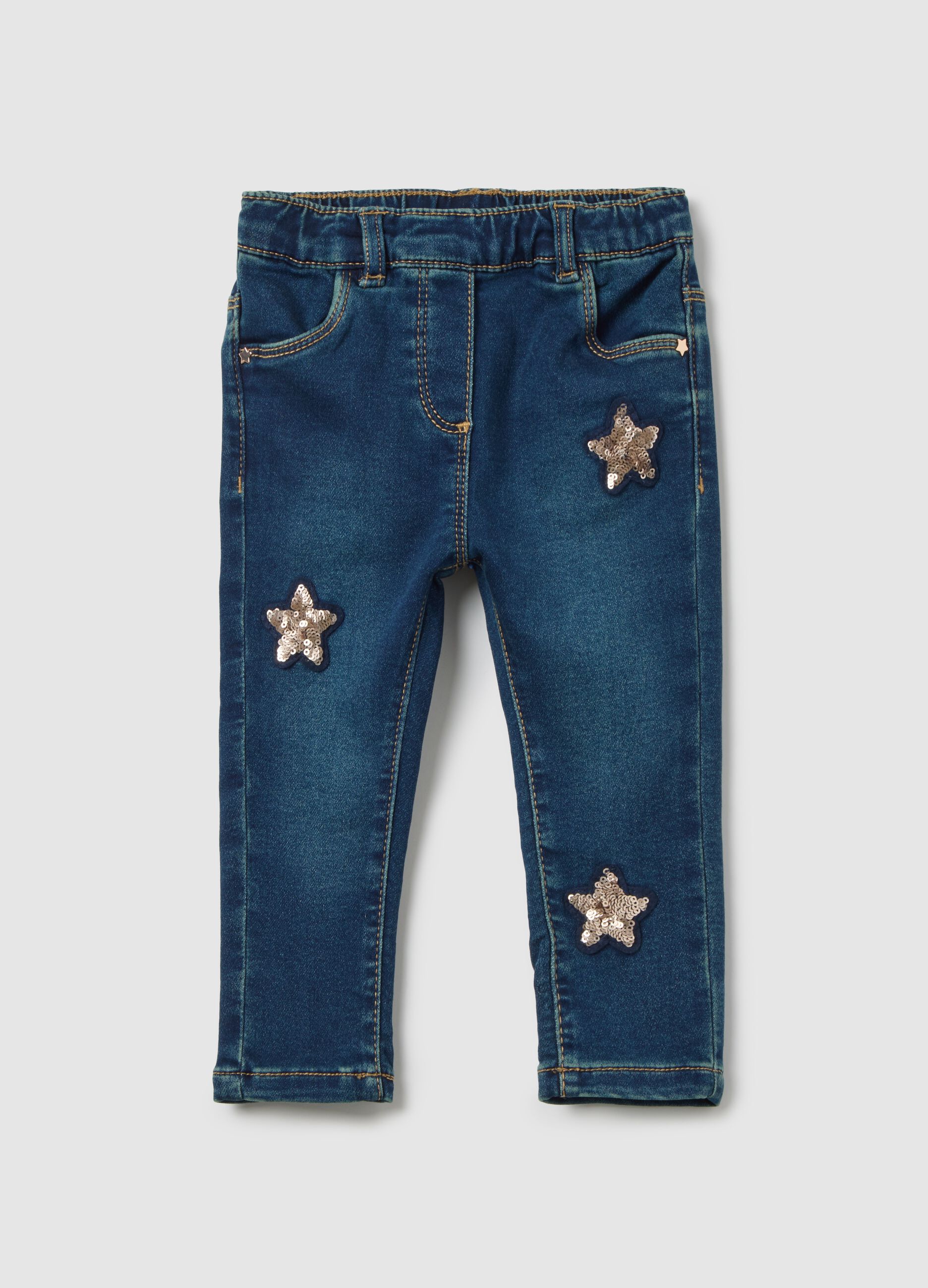 Baby Jeggings in Slim Fit Denim with Stars