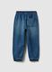 Blue Cotton Regular Fit Jog Denim for Kids_1