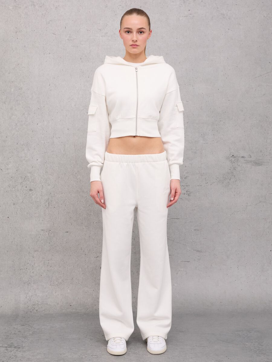 Crop Cargo Zip Hoodie White_5