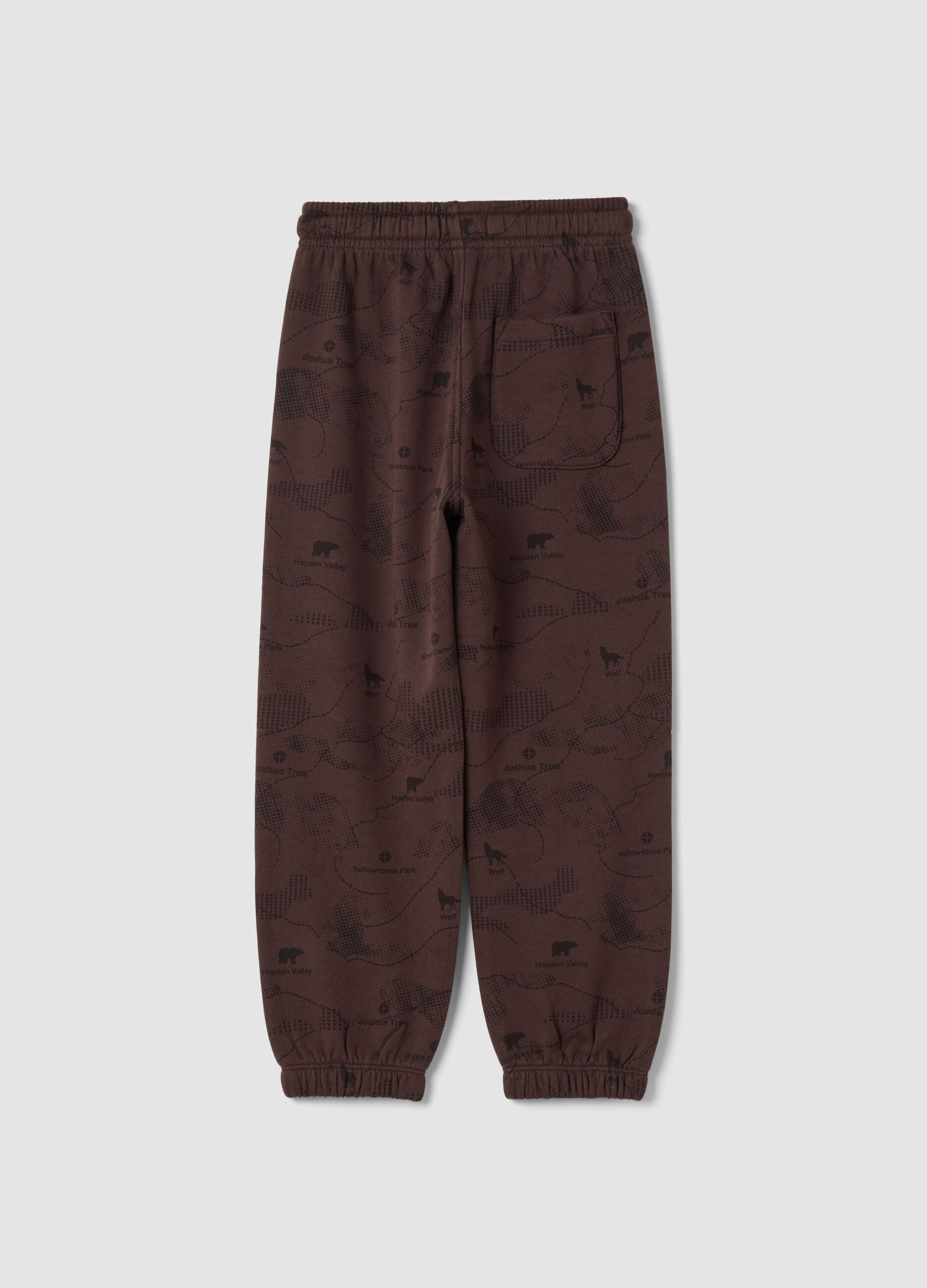 Pantaloni jogger marroni in puro cotone organico over fit