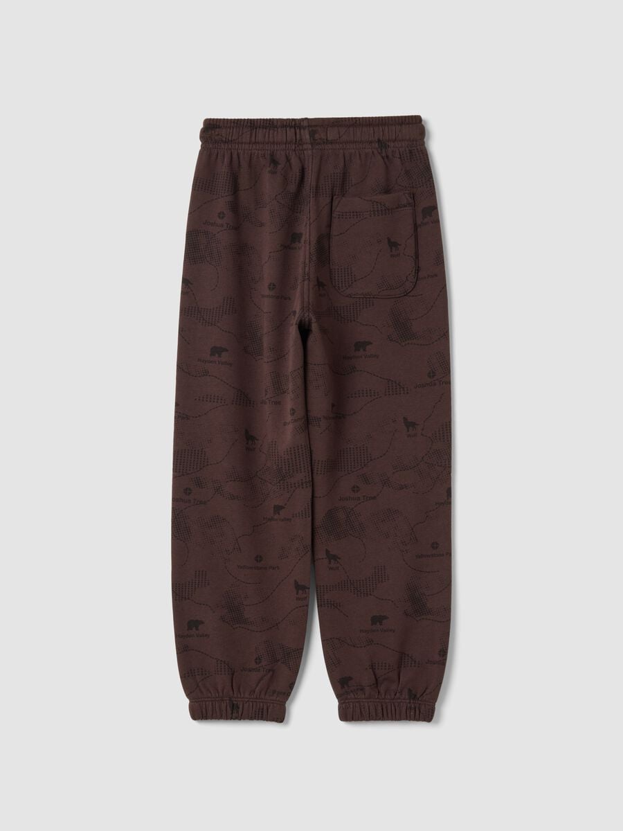 Pantaloni jogger marroni in puro cotone organico over fit_1