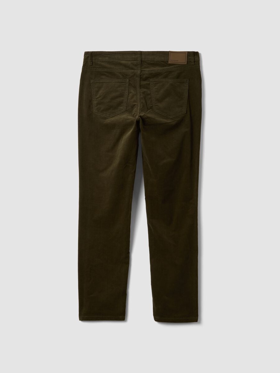 Gr&uuml;ne Slim-Fit-Cordhose aus Stretch-Baumwolle_2