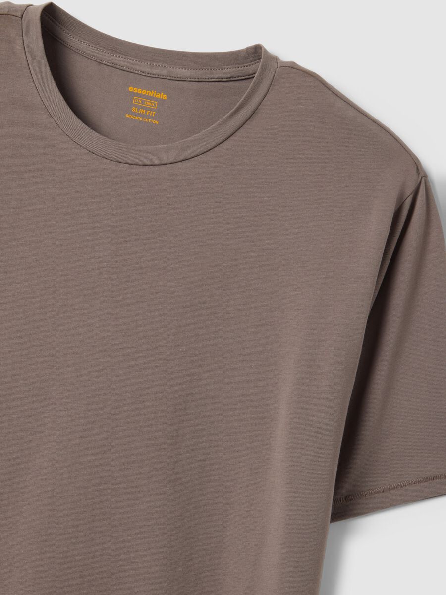 T-shirt in cotone elasticizzato grigia slim fit_5