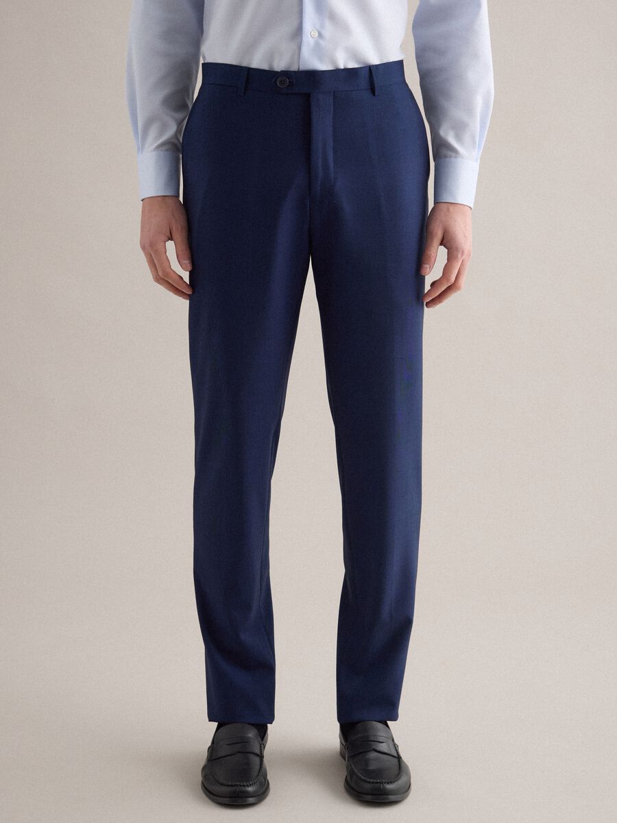 Blue Slim Fit Trousers_1