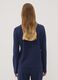Blue V-neck pyjama top in stretchy cotton, lyocell and wool_3