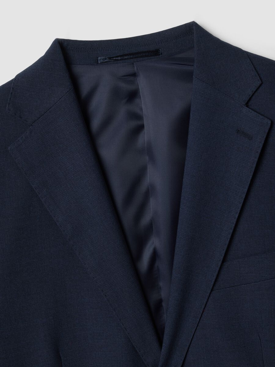 Blue lined stretch-viscose blazer_1