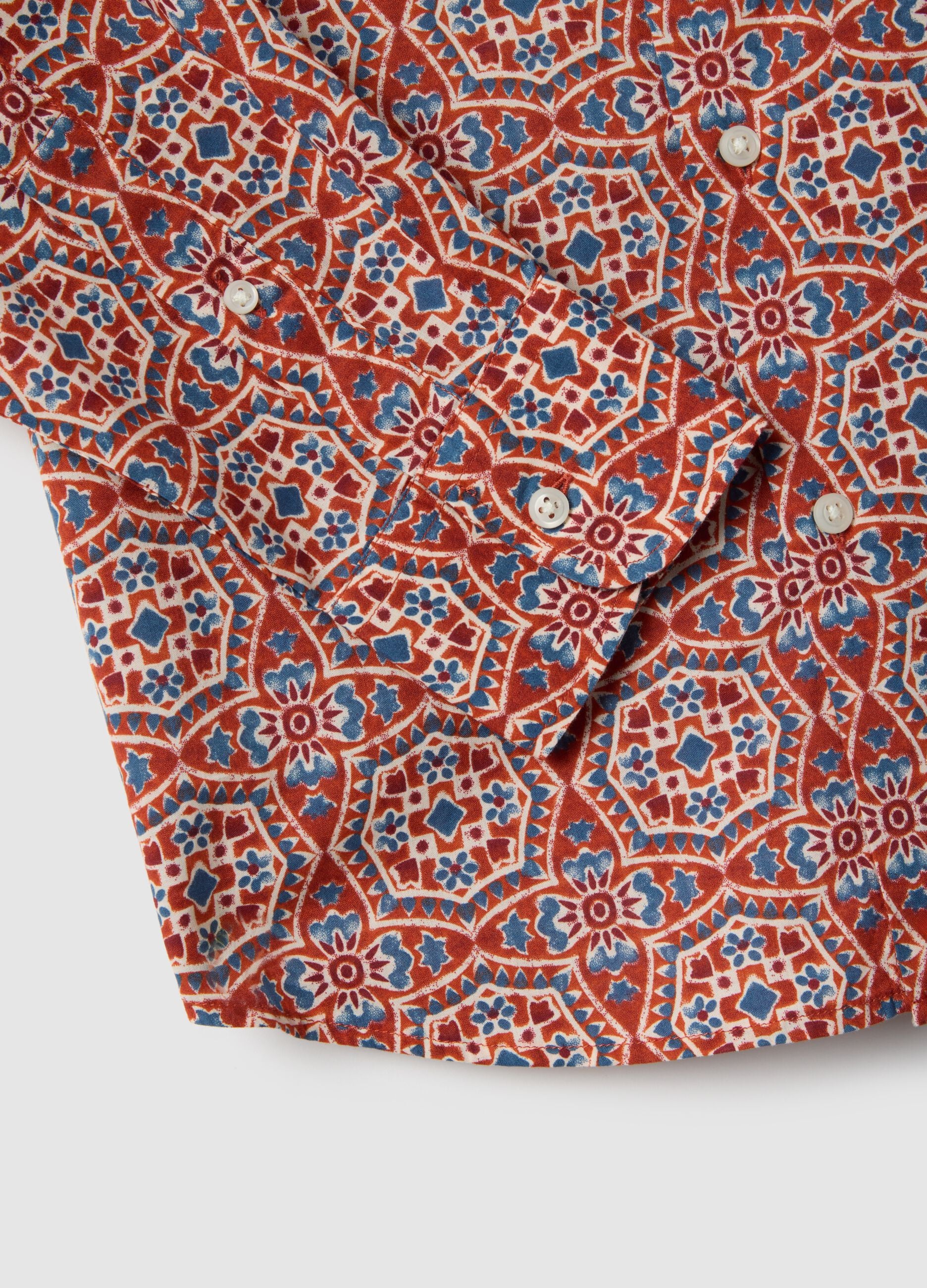 Multicolour pure cotton shirt regular fit with pattern