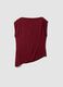Rotes T-Shirt aus Stretch-Viskose mit drapiertem Ausschnitt_1