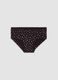 Cueca preta de algod&atilde;o org&acirc;nico el&aacute;stico com estampado de estrelas_0