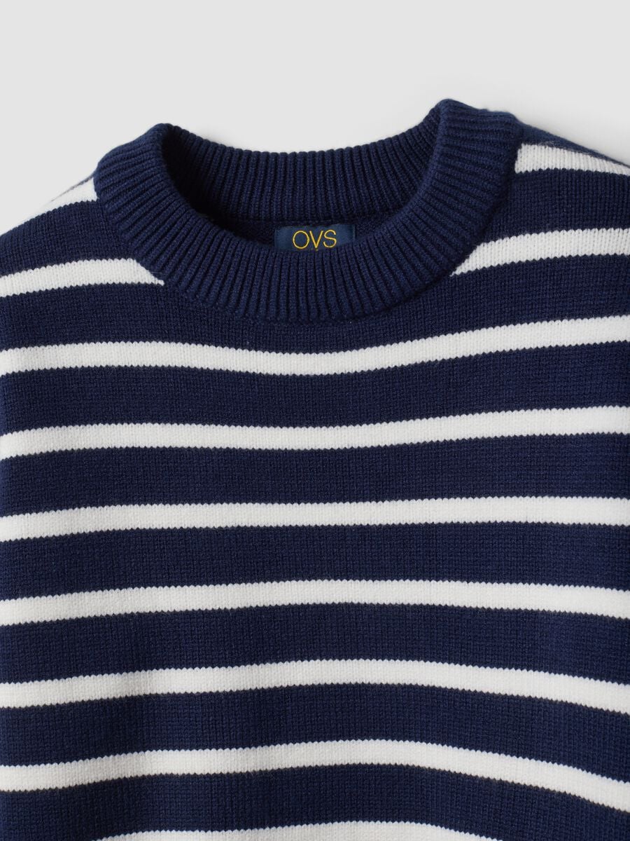 Blue striped viscose-blend crew-neck jumper_4
