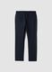 Navy slim-fit stretch viscose twill chino trousers_2