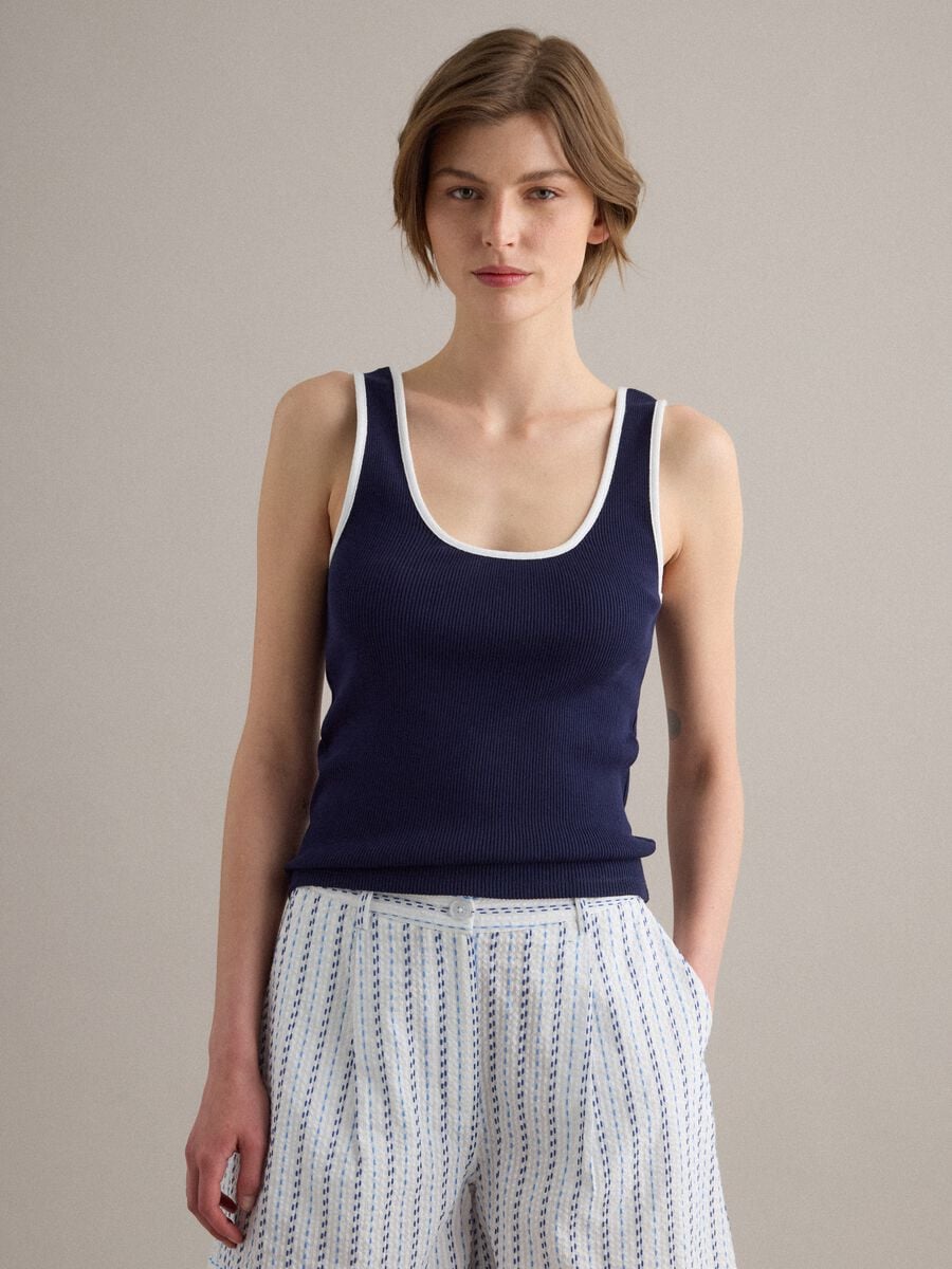 Blaues Tanktop aus reiner Baumwolle_1