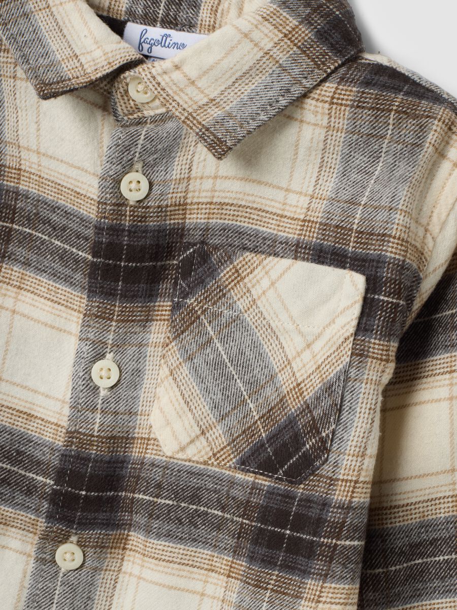 Multicoloured checked pure cotton shirt, regular fit_2