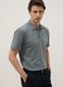 Grey pure cotton slim-fit short-sleeve polo_0