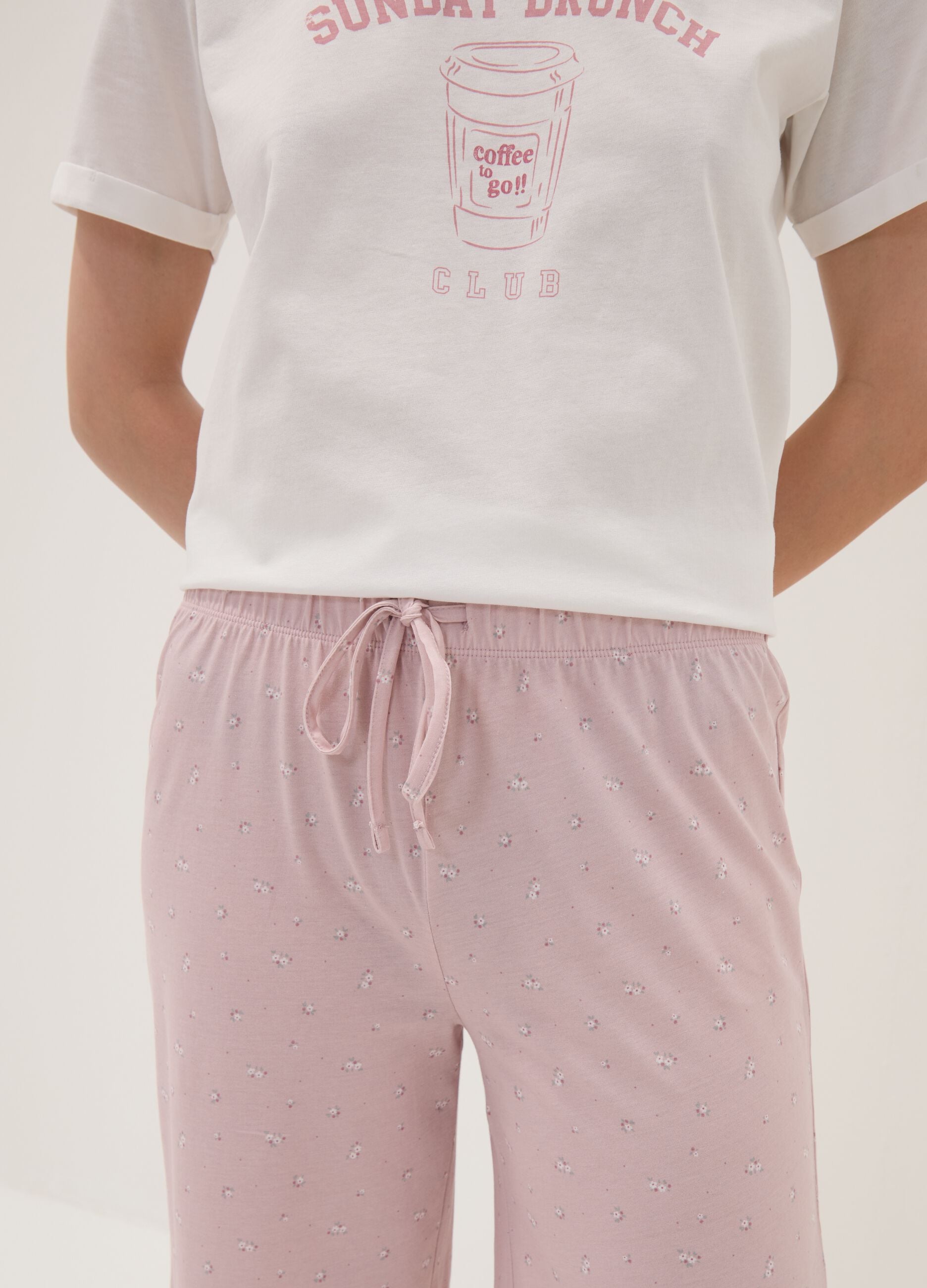 Pink organic cotton pyjama trousers