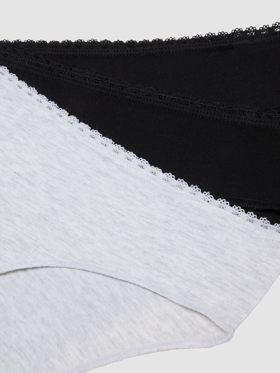 3er-Pack Slips in Schwarz und Weiss aus elastischem Bio-Baumwollmix_2