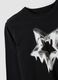 Black organic cotton T-shirt with ribbed neckline for girls_4