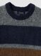Grauer gestreifter Pullover aus Stretchwolle mit Rundhals, Regular Fit_1