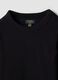 Black stretch organic cotton T-shirt with ribbed neckline_5