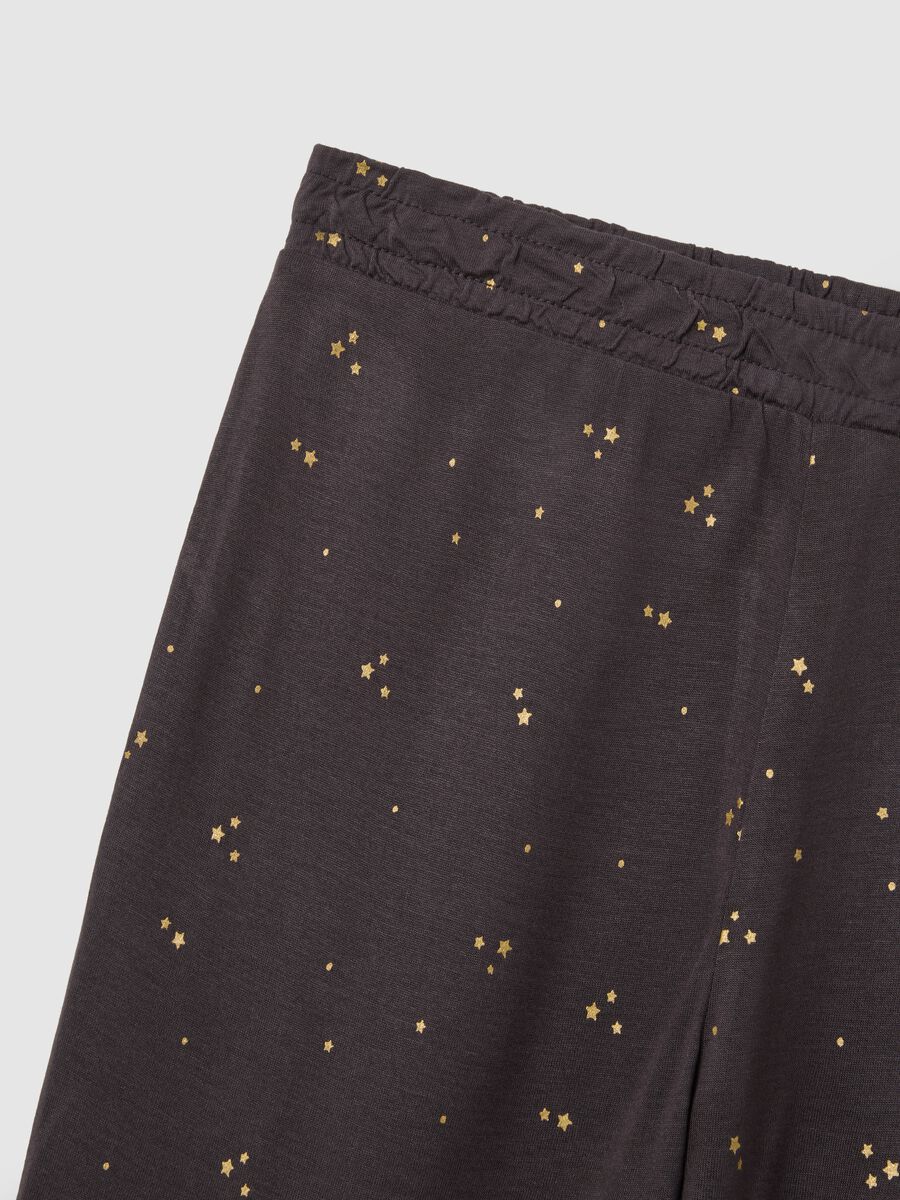 Purple pyjama trousers with stars, regular fit_5