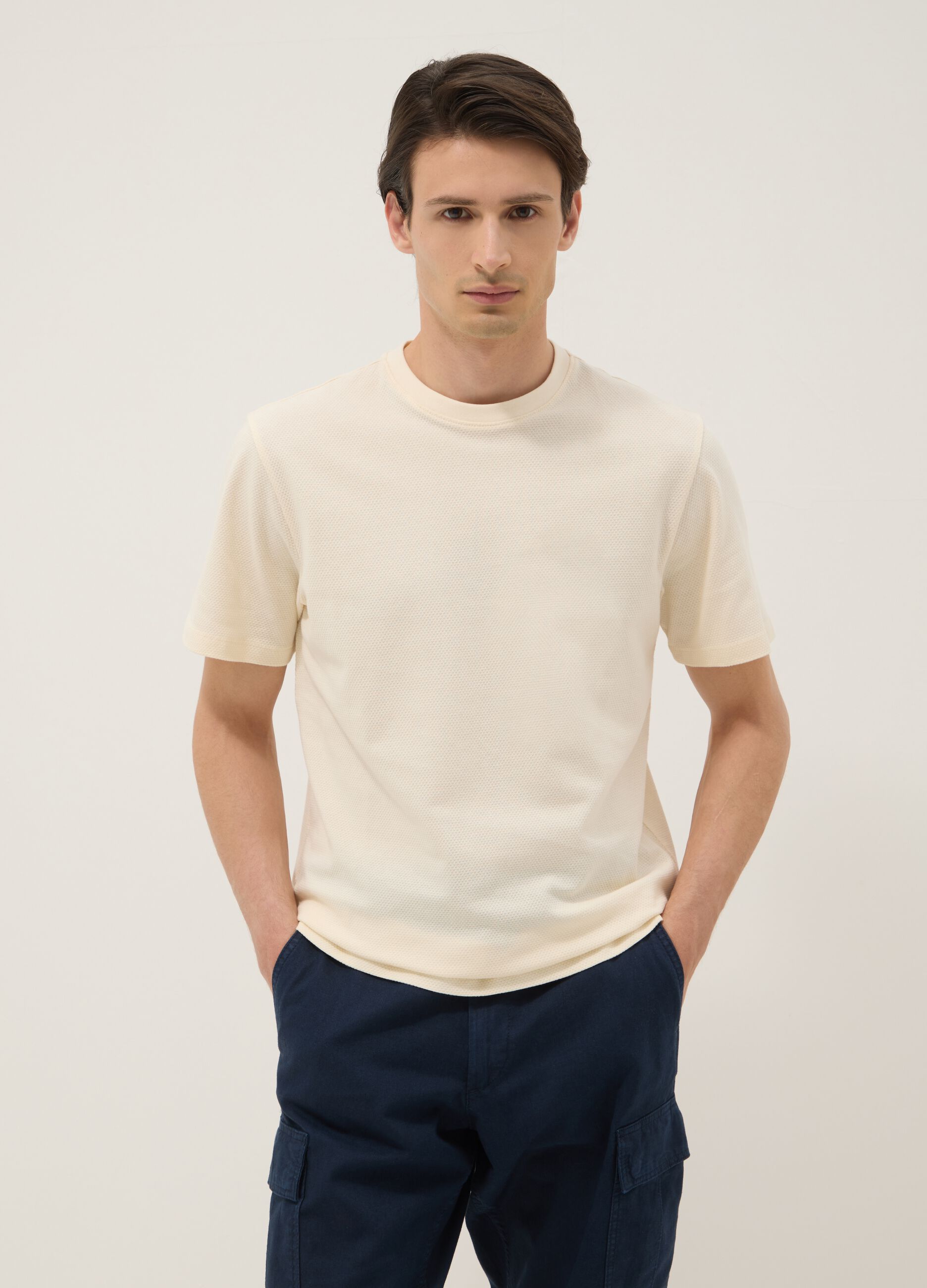 White short-sleeve pure cotton T-shirt
