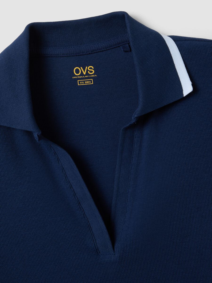 Plava polo majica kratkih rukava od rastezljivog pamuka, regular kroj_5