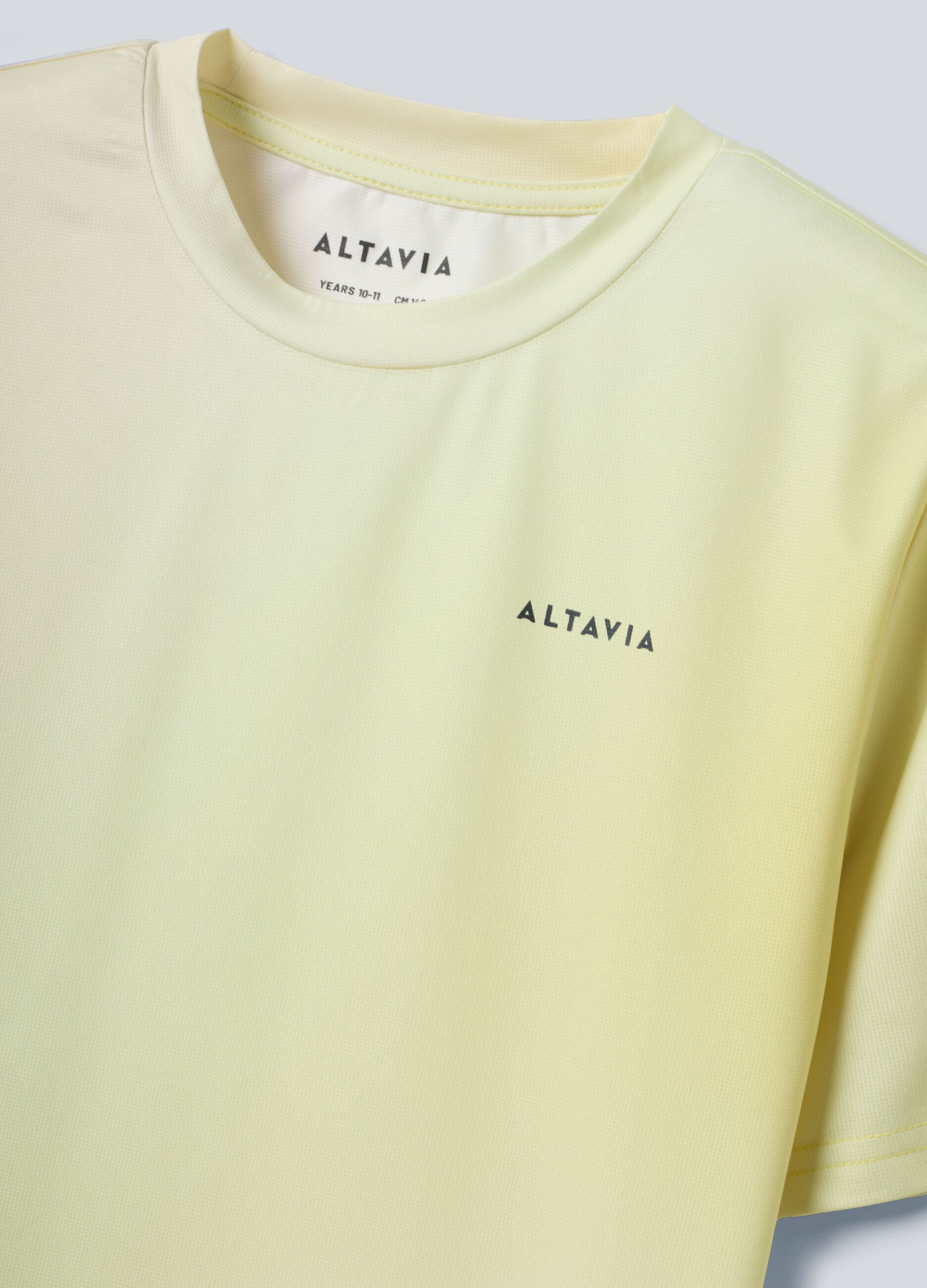 Yellow ALTAVIA COURT sports T-shirt in stretch technical fabric with tie-dye effect for boys
