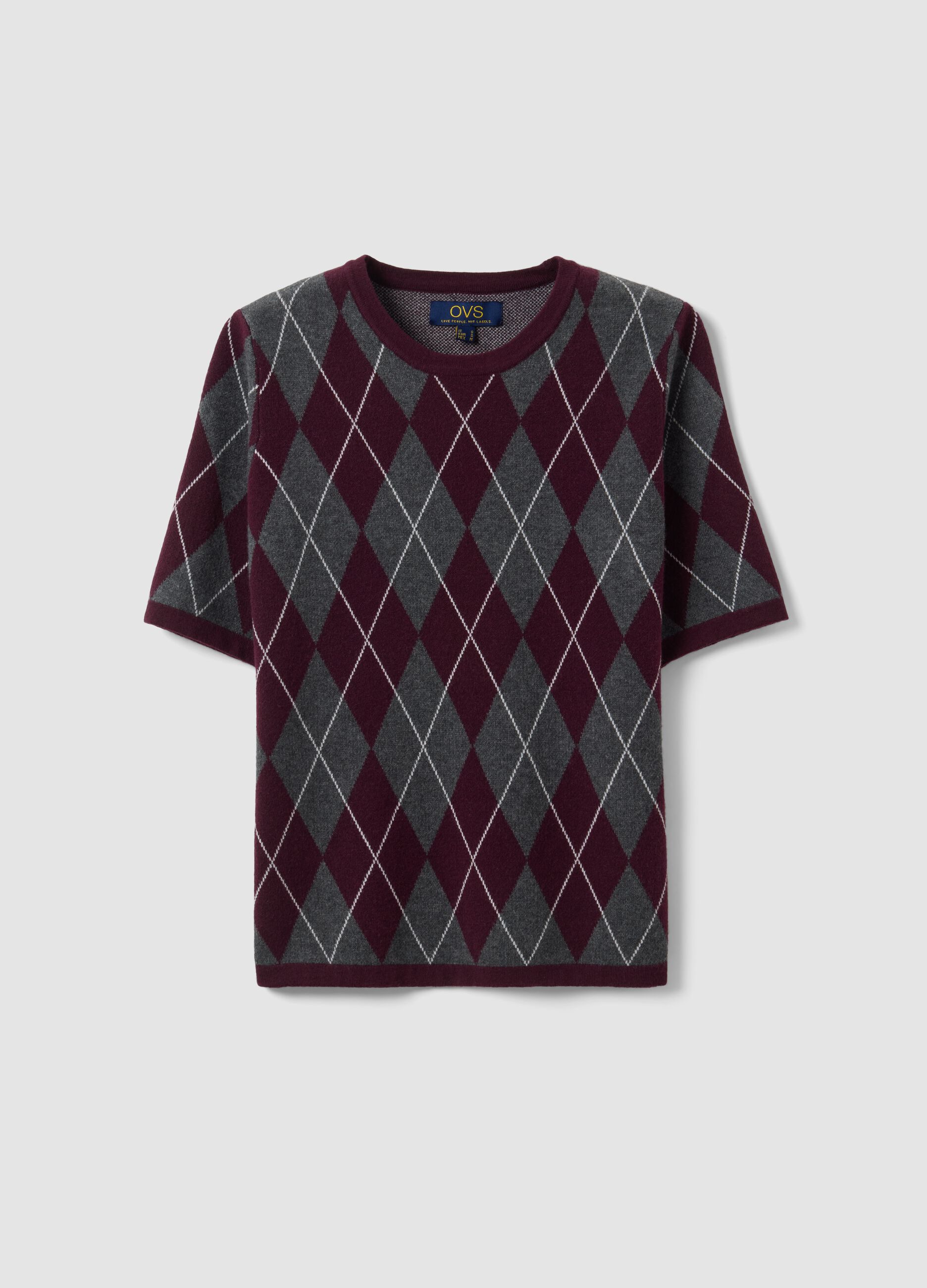 Maglia multicolor a rombi con girocollo regular fit
