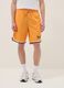 Orange regular fit sports shorts with white and black details_1
