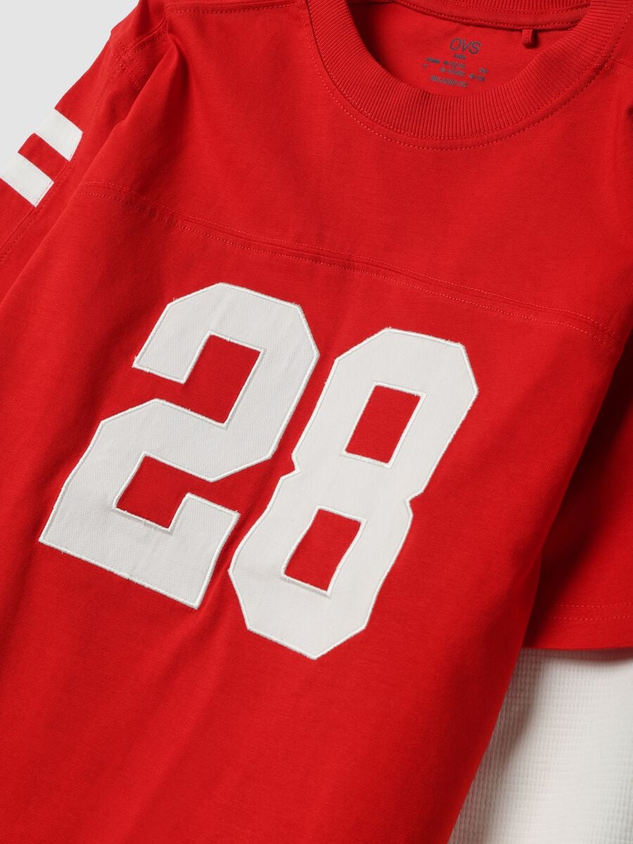 &Kappa;ό&kappa;&kappa;&iota;&nu;&omicron; &pi;&alpha;&iota;&delta;&iota;&kappa;ό T-shirt &alpha;&pi;ό 100% &beta;&alpha;&mu;&beta;ά&kappa;&iota; &mu;&epsilon; &sigma;&tau;&rho;&omicron;&gamma;&gamma;&upsilon;&lambda;ή &lambda;&alpha;&iota;&mu;ό&kappa;&omicron;&psi;&eta; &kappa;&alpha;&iota; college &sigma;&tau;ά&mu;&pi;&alpha;_1