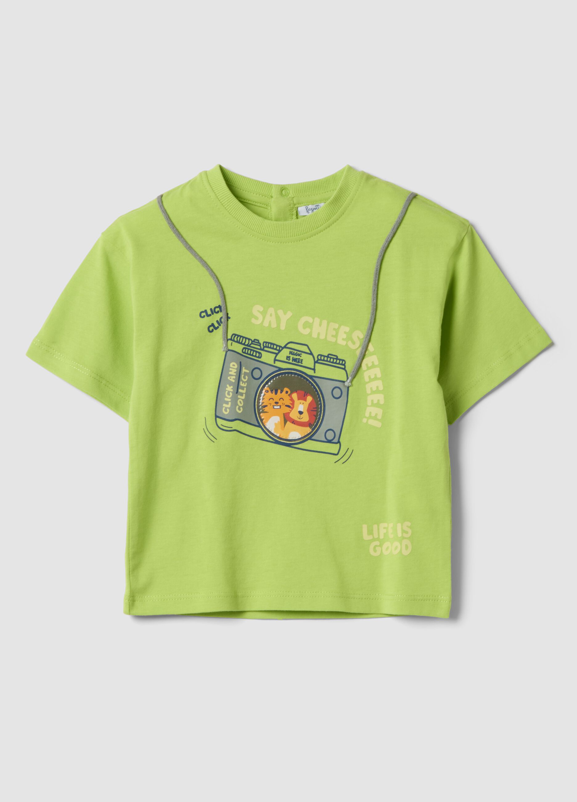 &Pi;&rho;ά&sigma;&iota;&nu;&omicron; &kappa;&omicron;&nu;&tau;&omicron;&mu;ά&nu;&iota;&kappa;&omicron; T-shirt &alpha;&pi;ό 100% &beta;&alpha;&mu;&beta;ά&kappa;&iota;