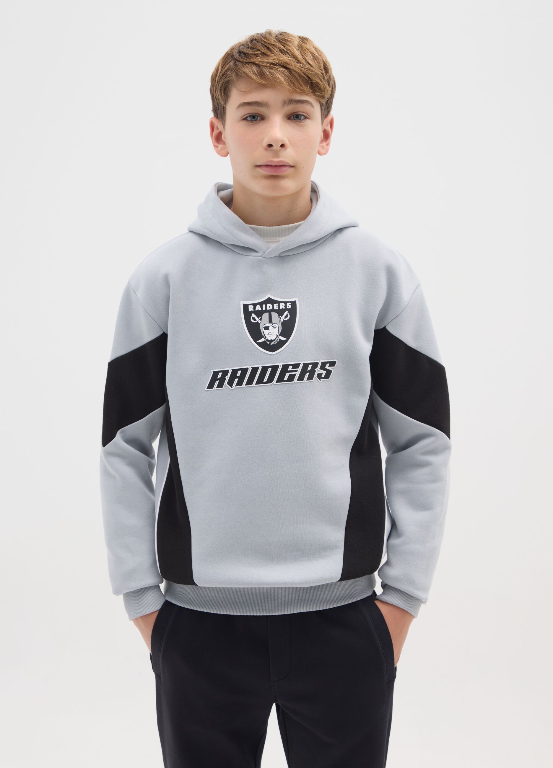 Multicolour cotton blend regular fit sweatshirt with Raiders logo