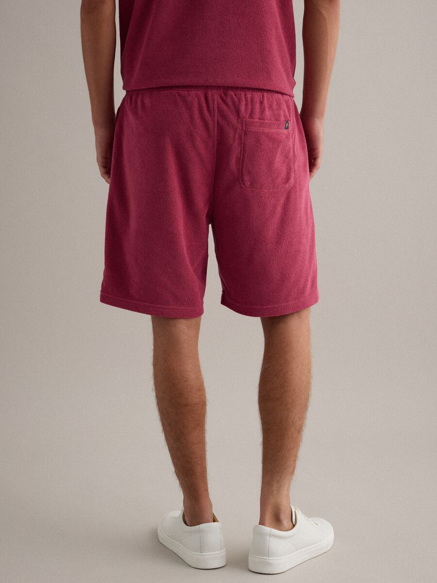 Rote Bermuda-Shorts aus Baumwollmix mit elastischem Bund_2