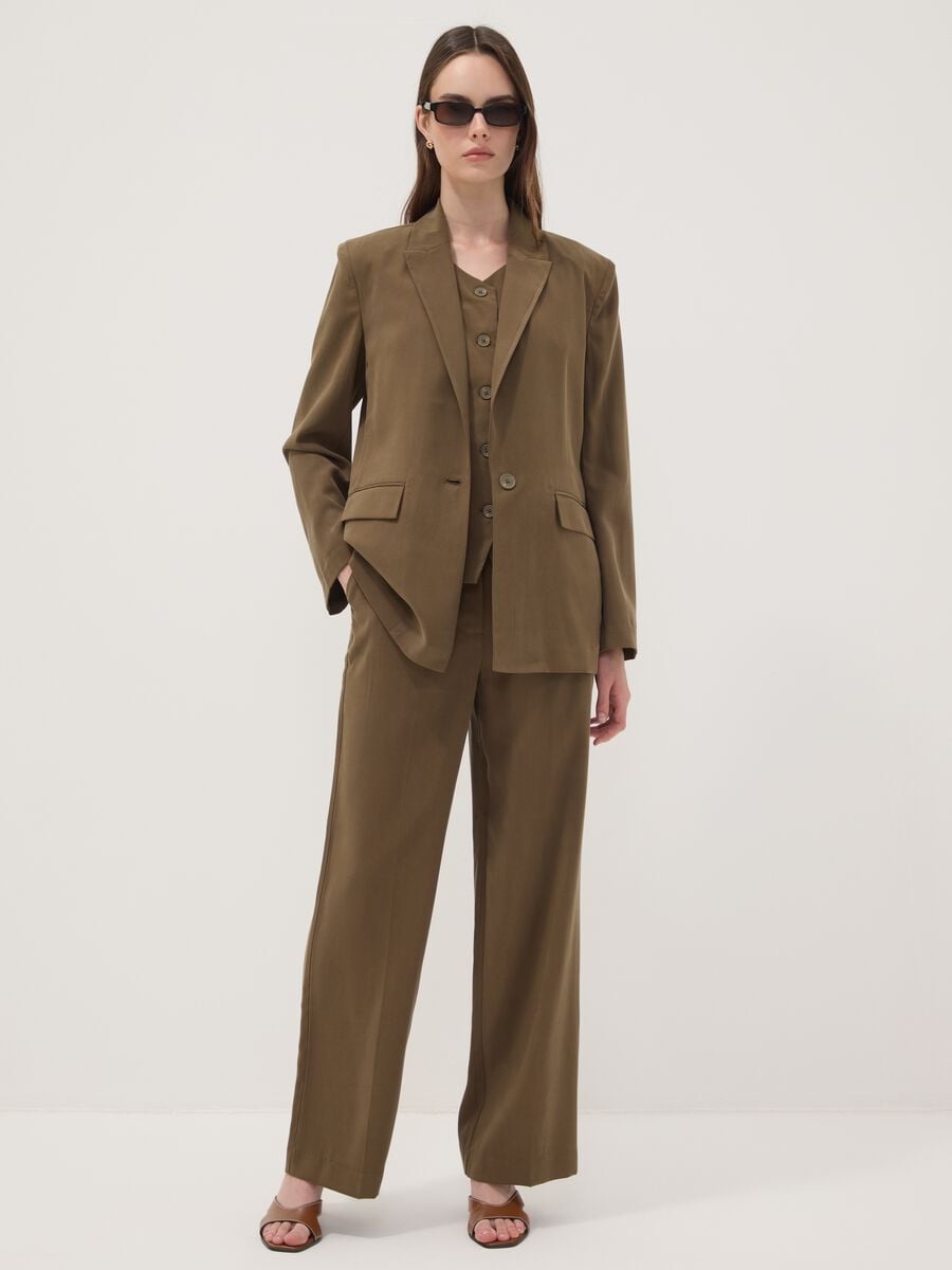 Green regular-fit viscose-blend blazer_2