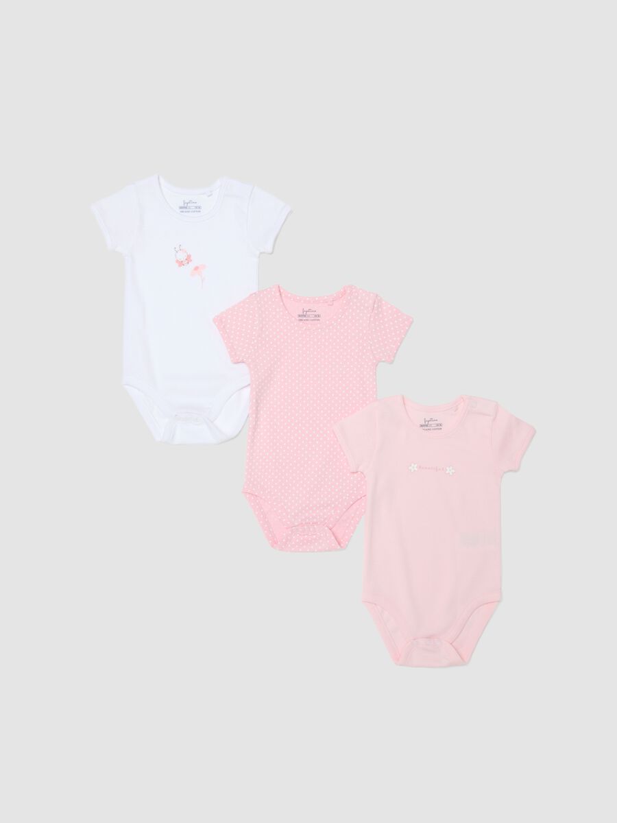 Multicolour pure cotton baby bodysuits tripack_0